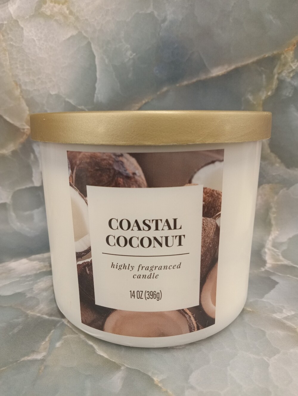 Scented Candle — White with Gold Lid